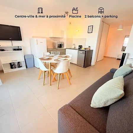 Avec Piscine Et Parking - 4 Pers. - Fr-1-900-13 아파트 *